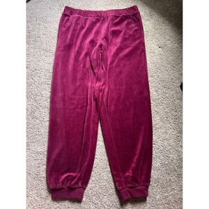 Banana Republic Womens Burgundy Velour Jogger Pants Velvet Sweatpants Large